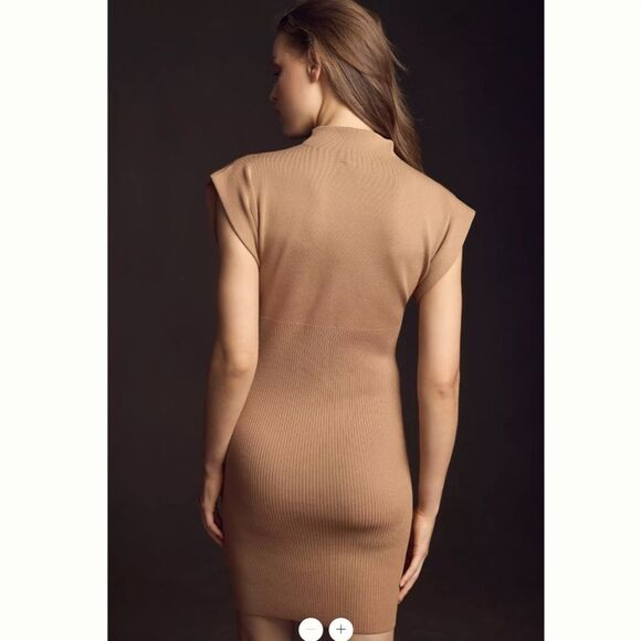 Anthropologie Mock-Neck Cap-Sleeve Mini Dress - Picture 3 of 6